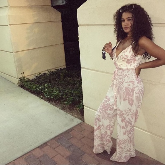 Pants - Off white and pink one piece